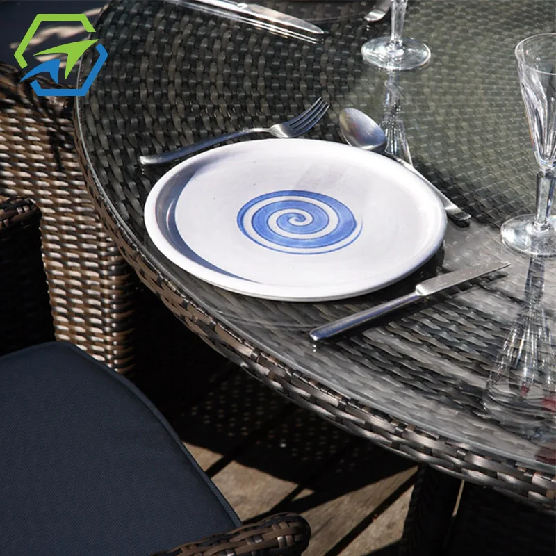 6 seater rattan outdoor garden furniture patio round dining table sets