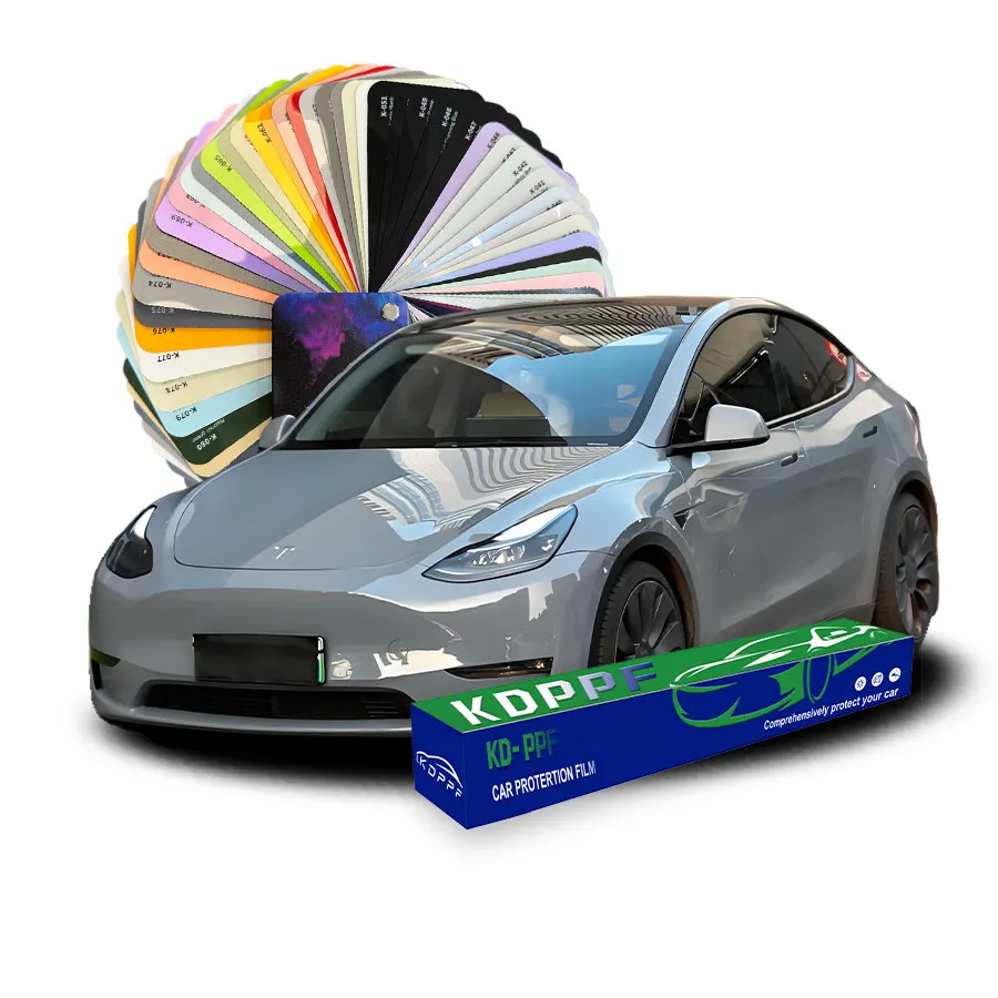 KDPPF 1.52X16m Anti Yellowing Color Changing PPF Self Healing Anti Scratch Car Wrap Morandi Blue