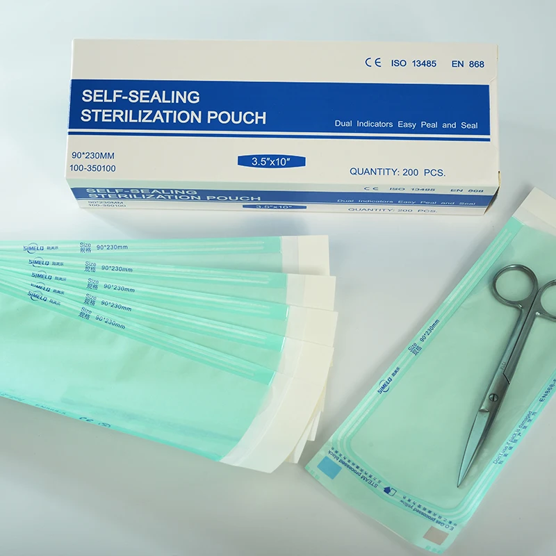 Dental Sterilization Self Sealing Transparent Medical Packaging Pouch