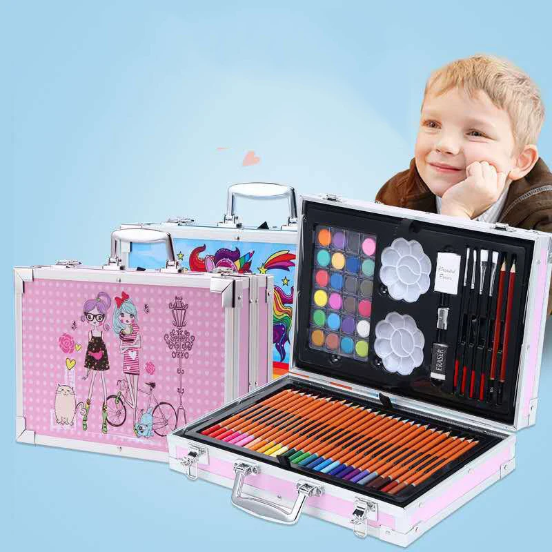 
Best gift Deluxe 145pcs dessin drawing kit set art set with aluminum case 