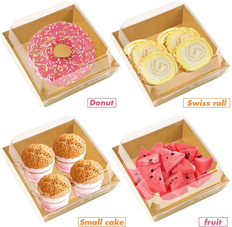 Strength factory customized printing cheese cake carrying box Birthday cake packaging box kraft paper cup paper bowl cake box