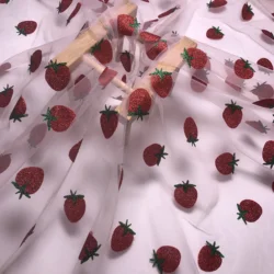 glitter sequin strawberry sparkly tulle fabric for decoration