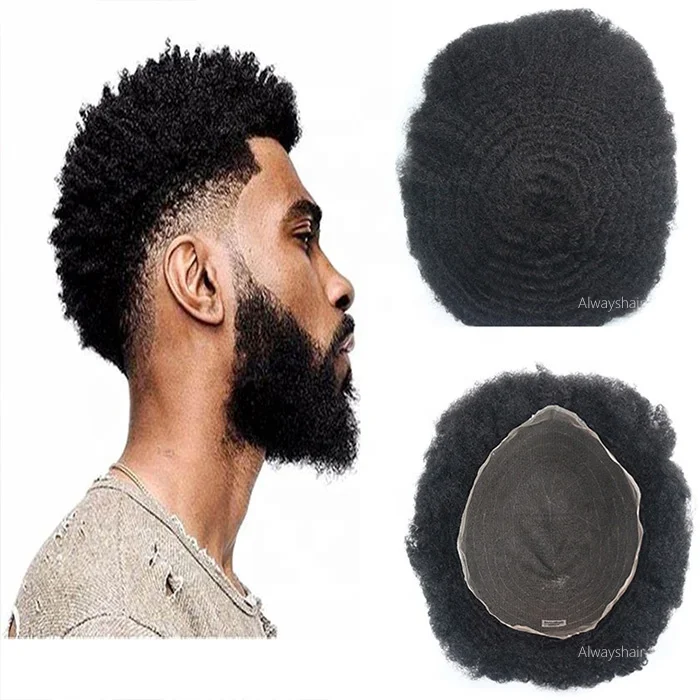 Customized Order Afro Curl Hair Piece for Black Men