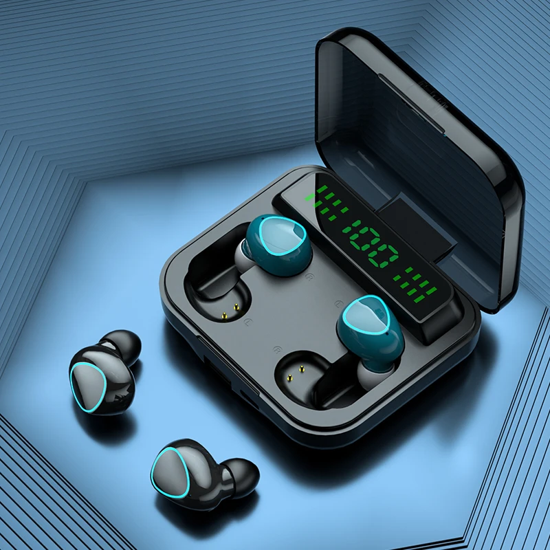 Factory Price Tws Wireless Earphones Powerbank IPX7 Waterproof Earbuds  Wireless Earphone 1200mAh Battery Charge Case