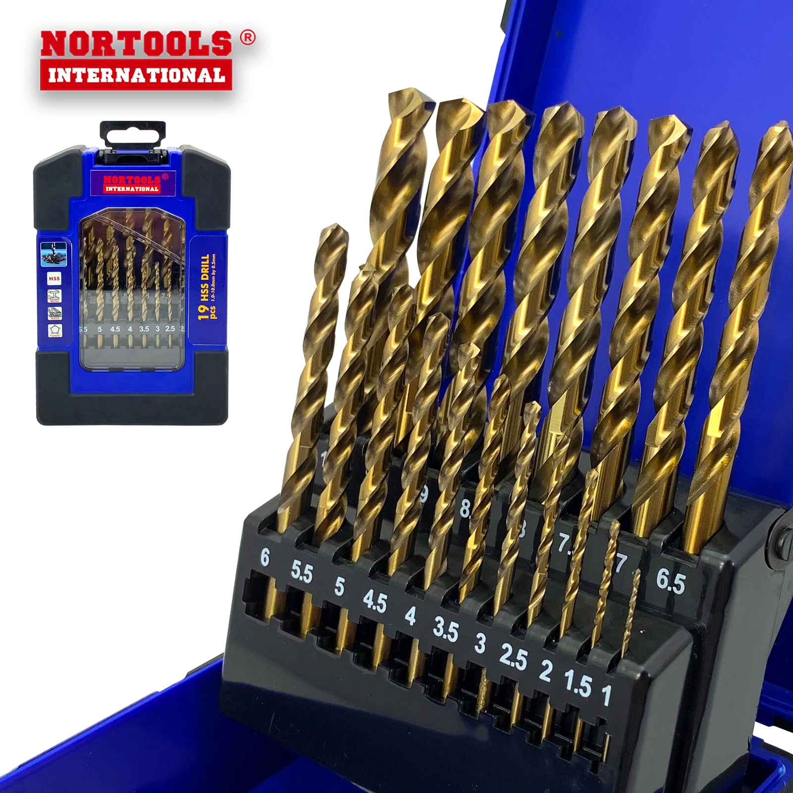 19pcs Cobalt M35 Drill Bit Sets Metal Drilling