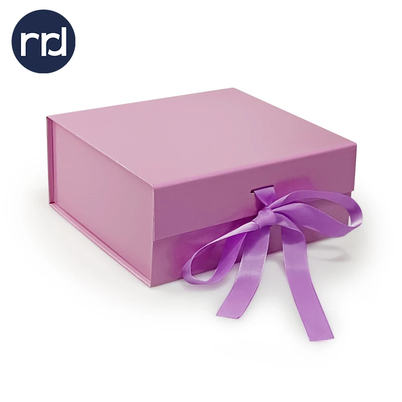 RR Donnelley Custom Design Manufacturer Recyclable Lucky Essential Oil Box Packaging Foldable Magnetic Gift Box with Ribbons
