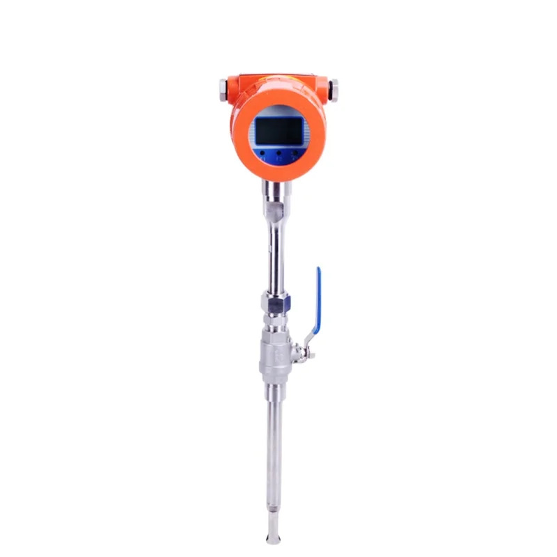 Insert Type Compressed Air Thermal Mass Flow Meter With Analog Output Gas Flowmeter