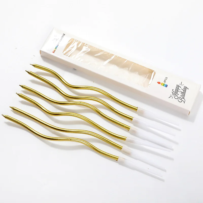 Twisty Birthday Long Spiral Cake Candles Metallic Cake Cupcake Candles Long Thin Coil Cake Candles With Holders