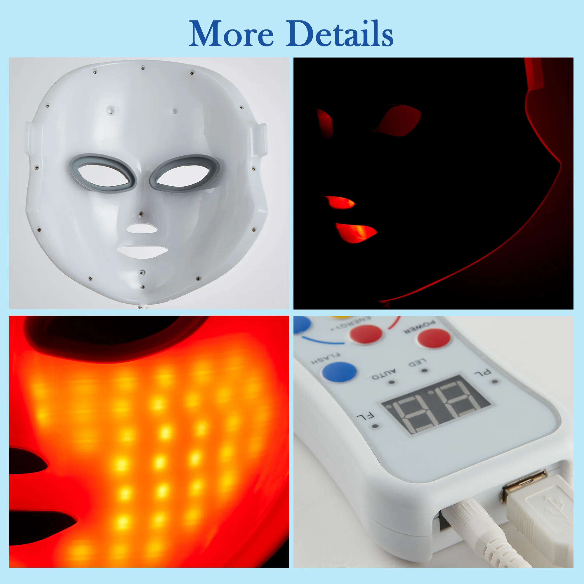OEM ODM Beauty Machine 7 Colors LED Face Light Therapy Red Light Therapy for Face Photon LED Light Therapy Machine