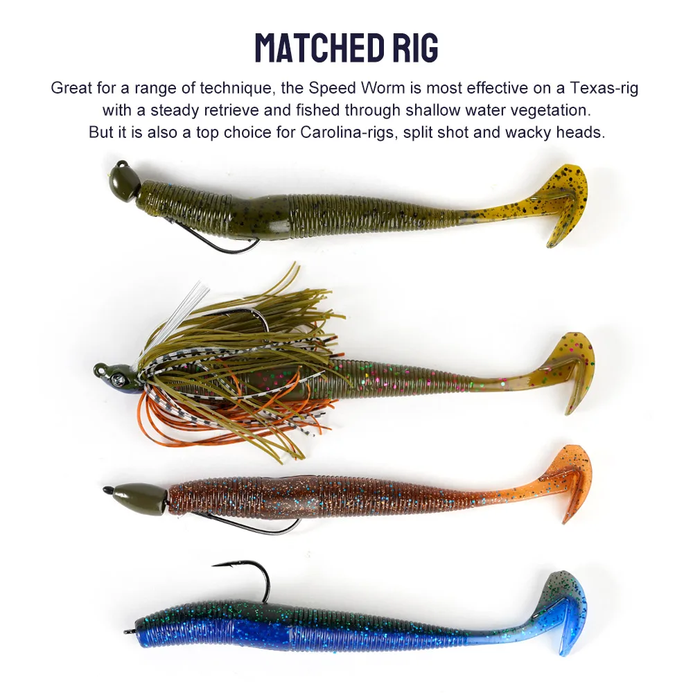 herofuns OEM speed worm 14cm 10.7g soft plastic lure fishing silicone worm twisting tail soft bait for Texas rig freshwater
