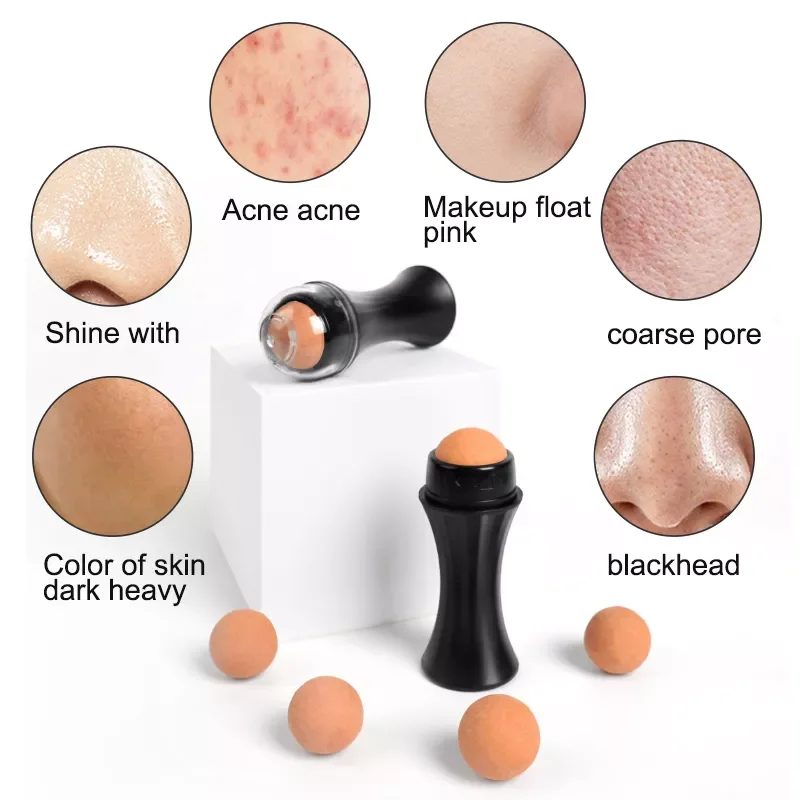 Wholesale Portable Mini Oil-Absorbing Volcanic Stone Face Roller Volcanic Stone Oil Absorber Roller