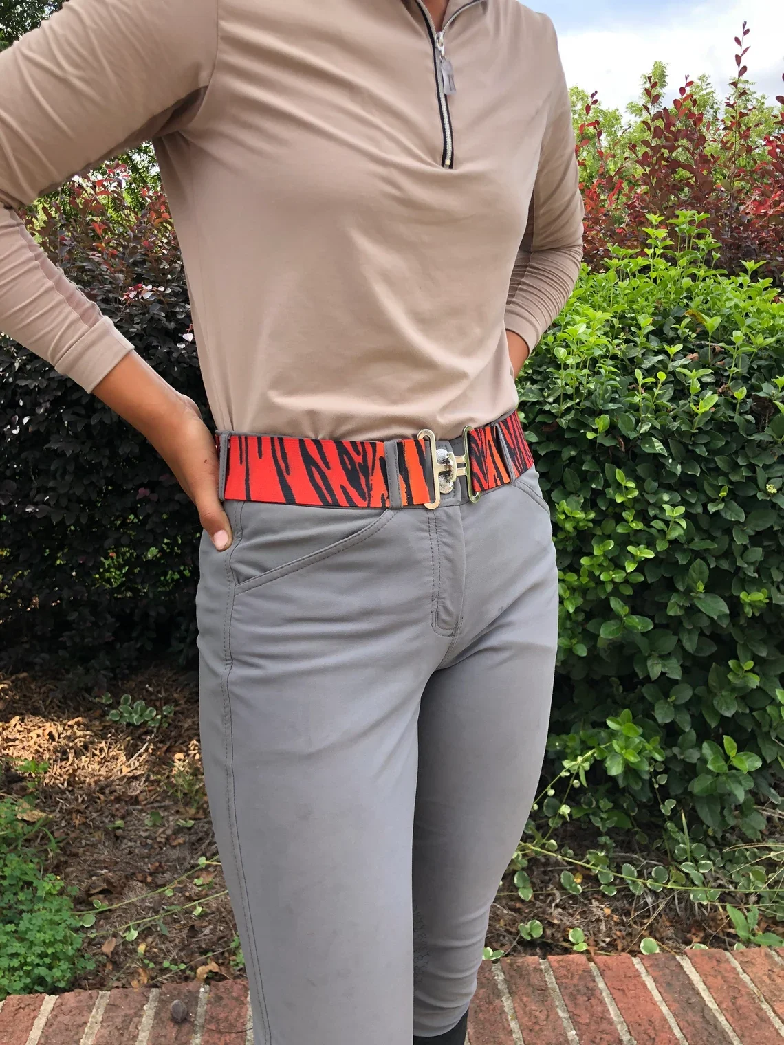 2 INCH Printing Stylish Elastic Equestrian Belts Customization Low Moq Snaffle Bit Buckle Surcingle