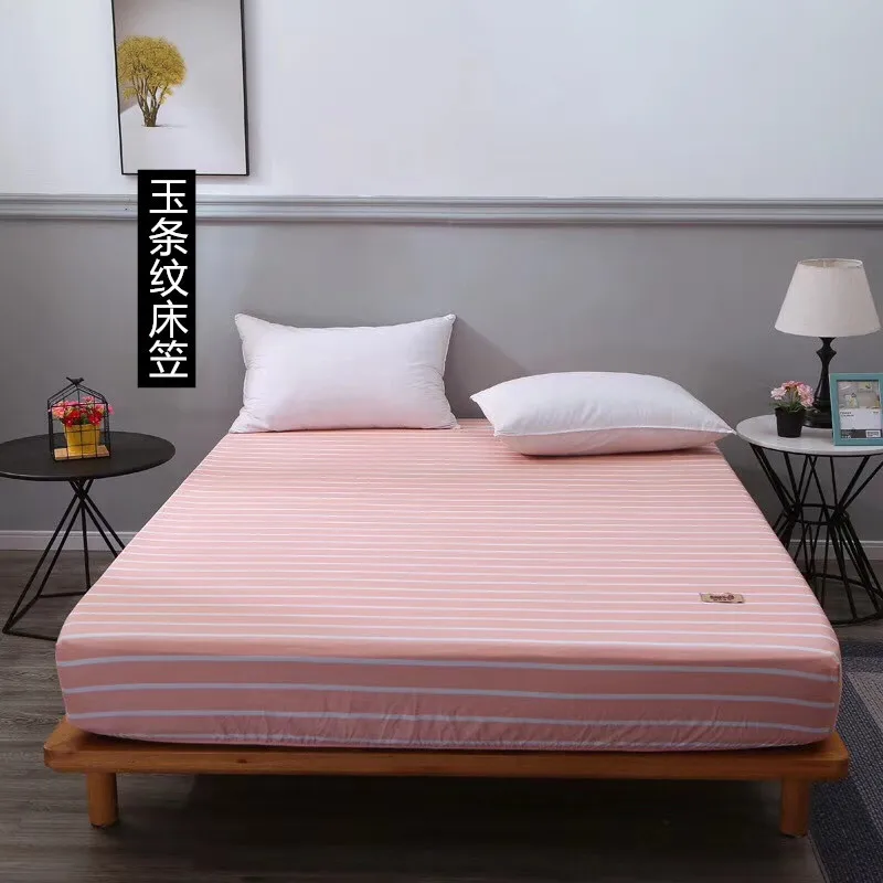 
Washed Cotton Bed Sheet Japanese Style Plaid Bedspread Simple Striped Bed Sheets Wholesale 
