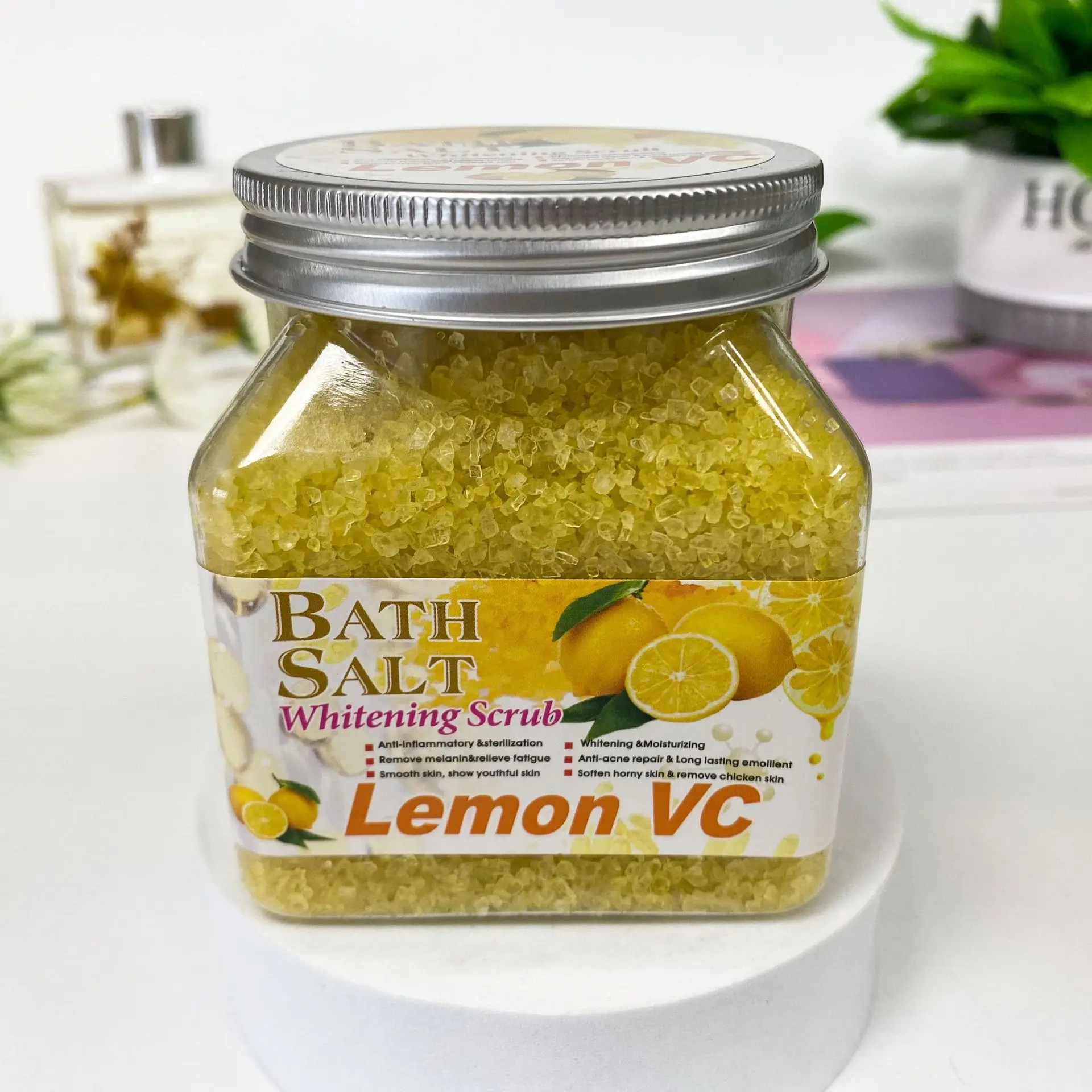 New Natural Organic Face Body Deep Cleaning Exfoliating Bath Salt Scrub Cream Bath Salt For Skin, Whitening Brightening Scrub