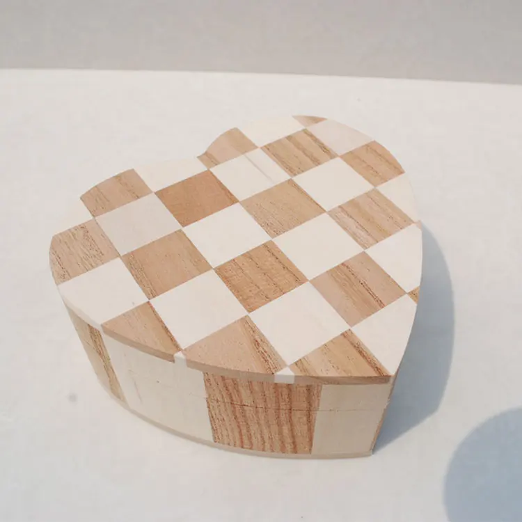 heart shape wooden boxes with hinged lid wood engagement ring gift box