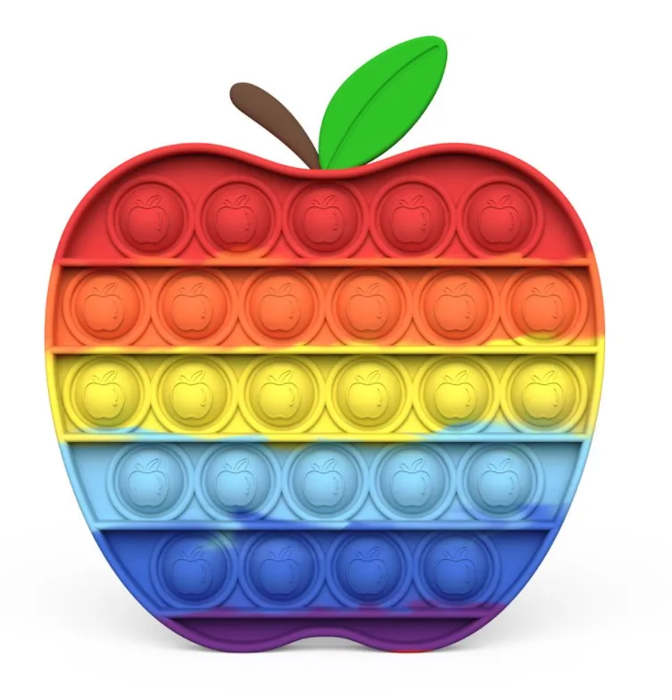 Pop Push Fidget Toy Educational finger toy Squeeze Bubble Sensory Toys Math learning apple shape