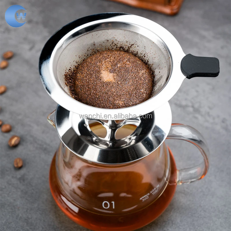 2024 Новый кофейный фильтр из нержавеющей стали трансграничный капельный воронка