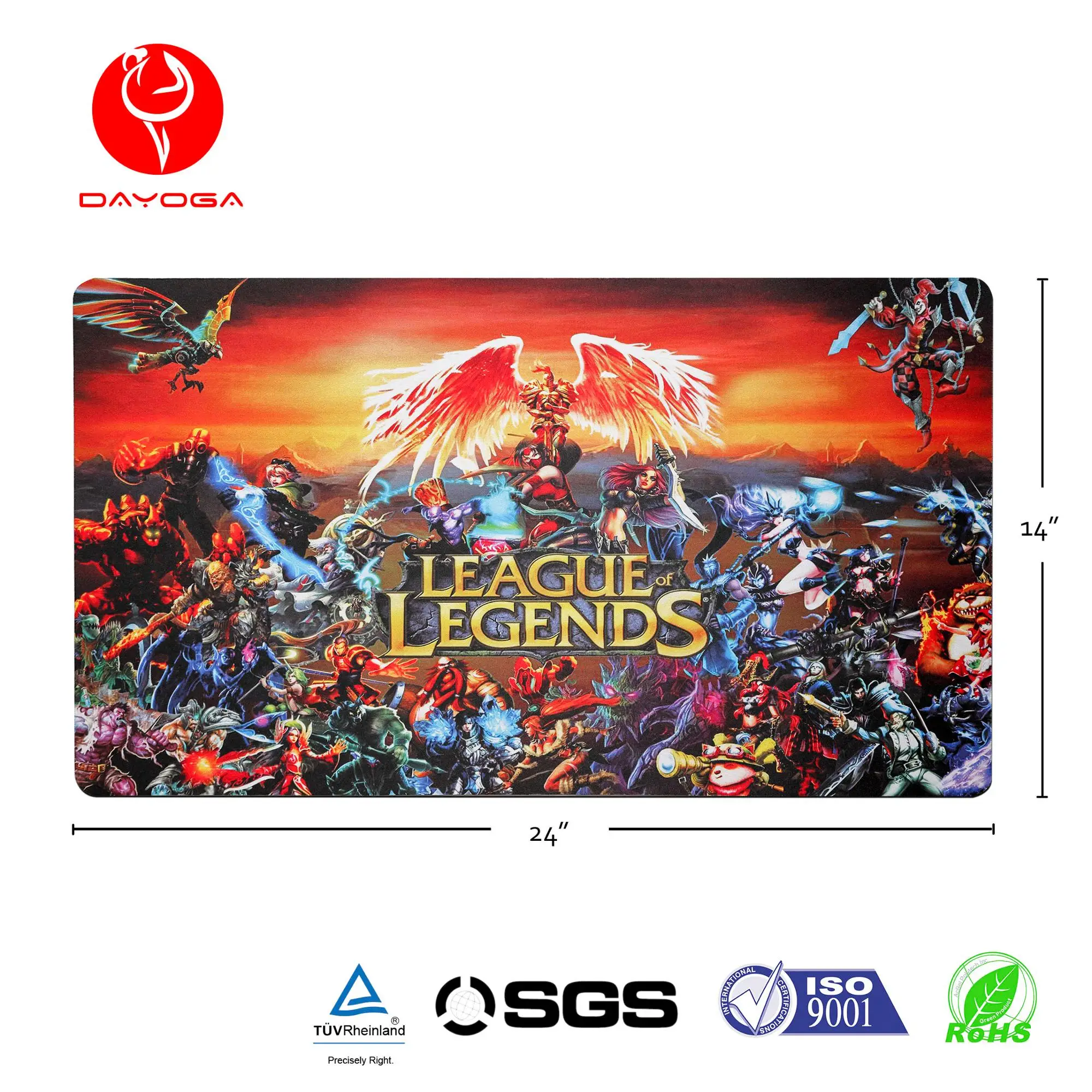 Hot Sale Large Natural Rubber Anti-slip Gaming Mouse Pad Custom League Of Legends LOL Figure Printed Anime High Quality