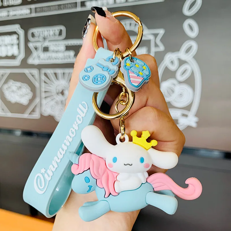 Cute Kuromi Melody Hello Kitty Keychain Kawaii Cartoon Hello Kitty Big Eared Dog Penguin Women Bag Pendant Key Chain