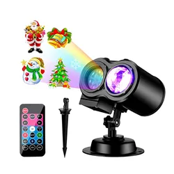 Portable Christmas Halloween Projector Lights 16 Slides 10 Colors LED Light with Remote Control for Indoor Outdoor
