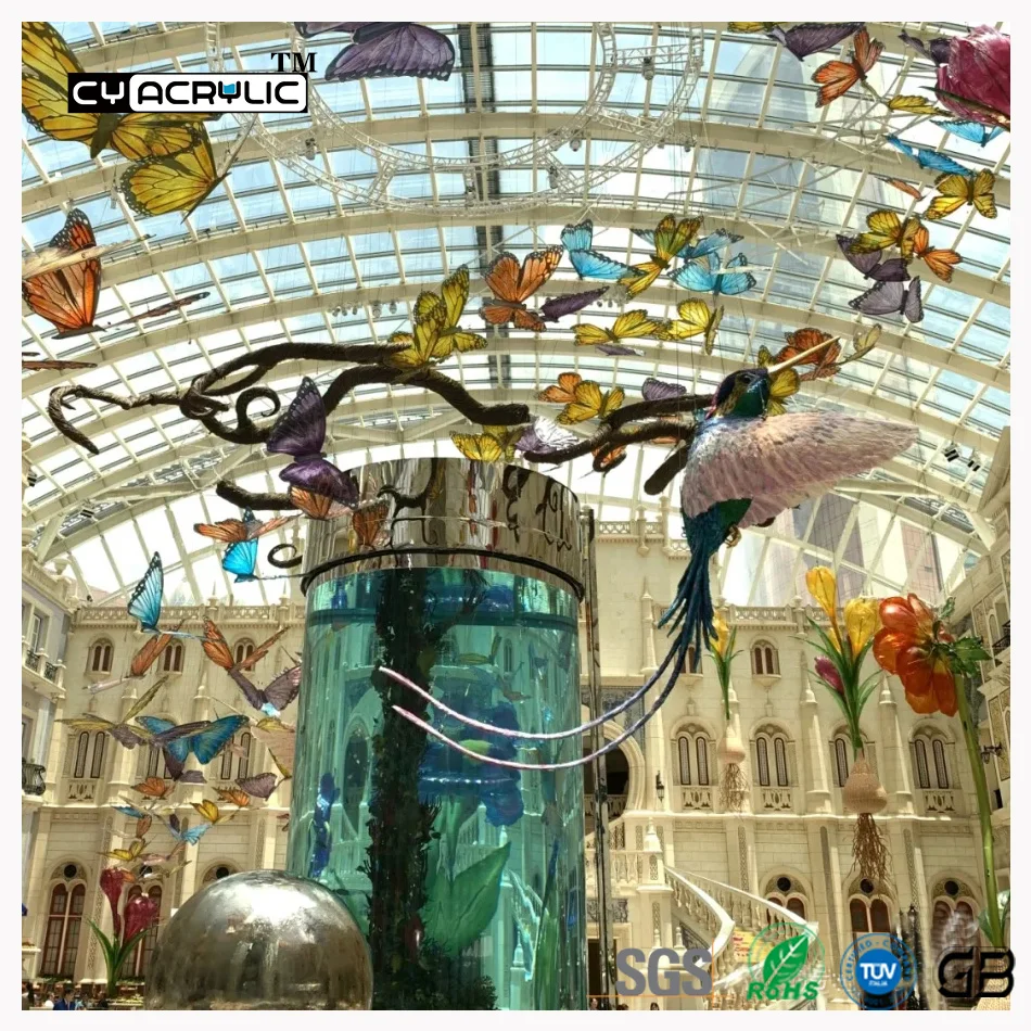 
cylinder acrylic decoration aquarium fish tank 