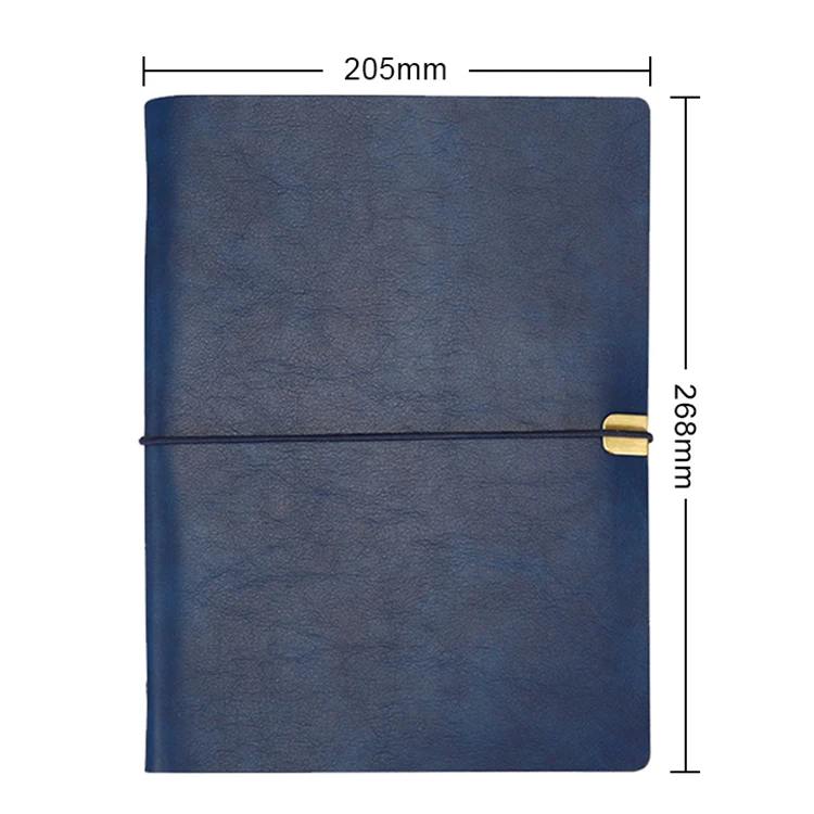 LABON B5 Leather Cover Custom Logo Creative Business Elastic Rope Loose-leaf Paper Notebook