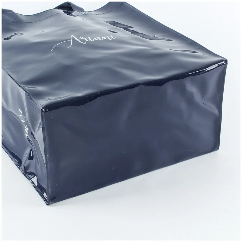 Promotion advertising customized shiny PVC shopping bag