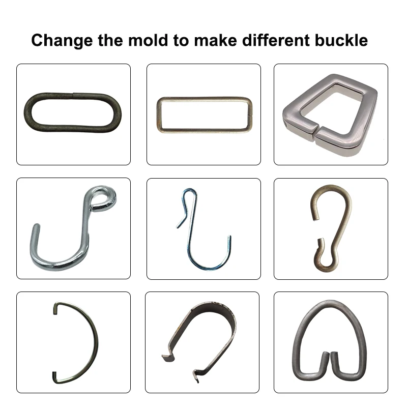 Automatic blouse coat iron wire hanger hook bending u clip metal steel strapping buckle making machine