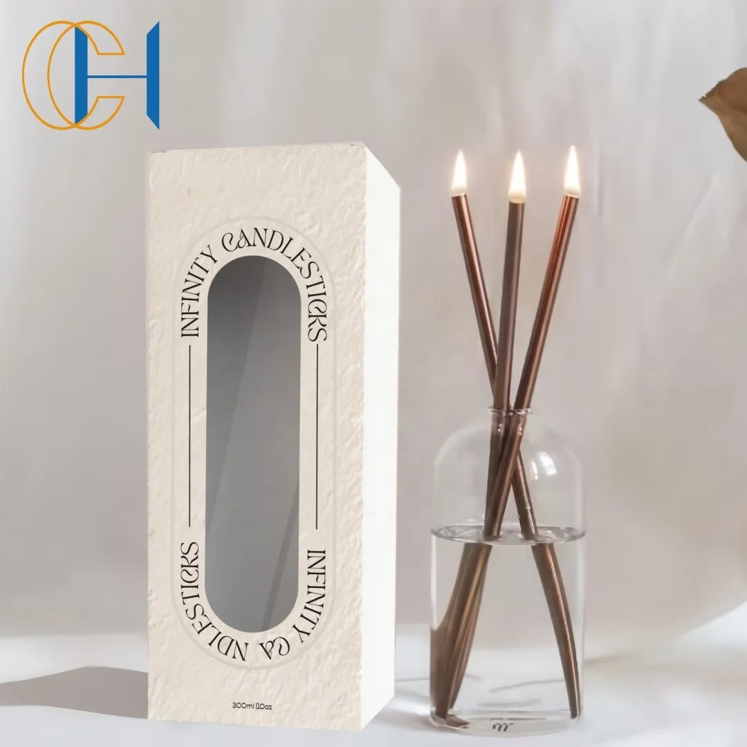 2024 C&H Stainless Candles Fiberglass Burning Mineral Oil Timeless Candle with Customized Package as Gift