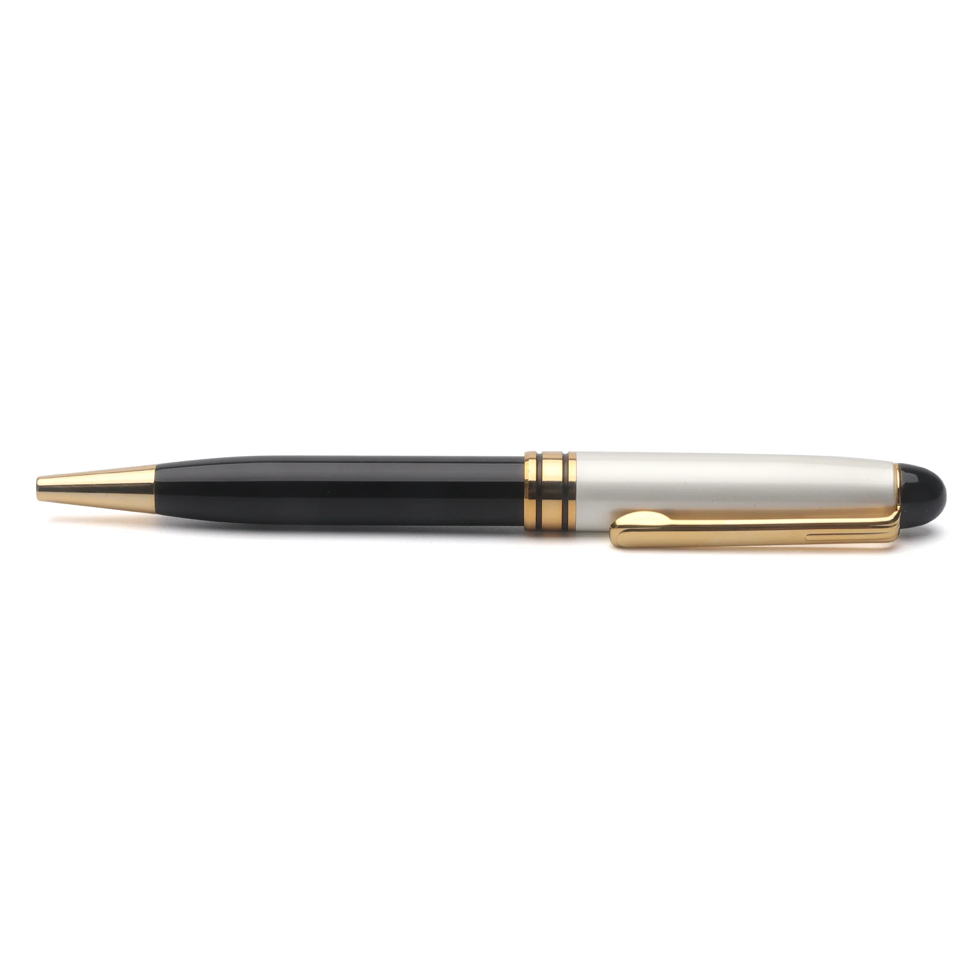 Luxury Writing Instrument Metal Ball Pen with Gold Tip Engraved Logo for Business Gift