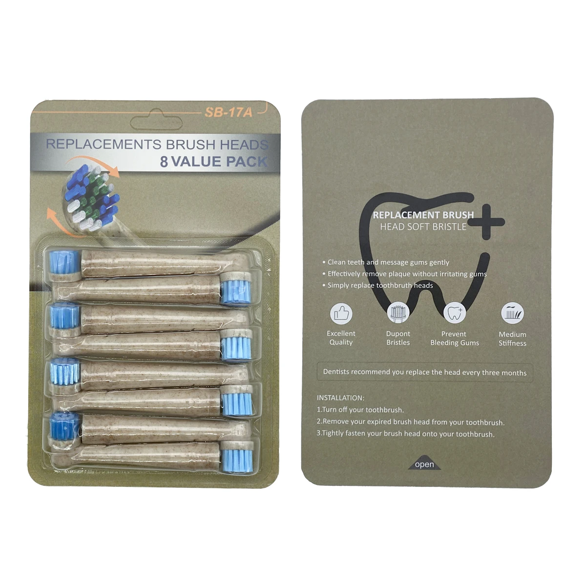 Bamboo toothbrush head replacement oral b io replacement heads for electric toothbrush wholesale price