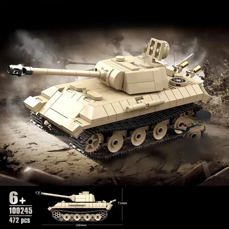 QuanGuan 100245 WW2 военная модель Второй мировой войны II немецкий средний танк Коллекционная DIY сборка кирпичных игрушек наборы строительных блоков