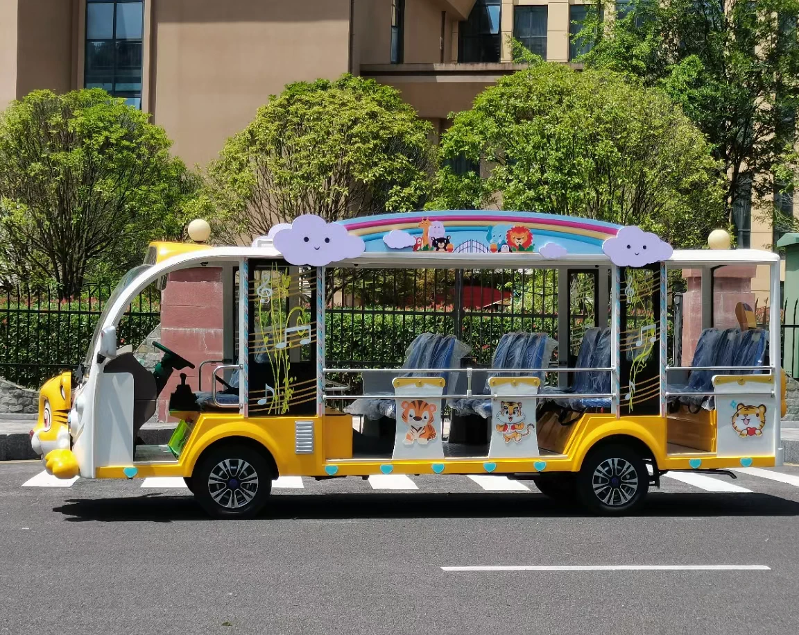14 Seat Electric Low Speed Sightseeing Shuttle Bus On Sale