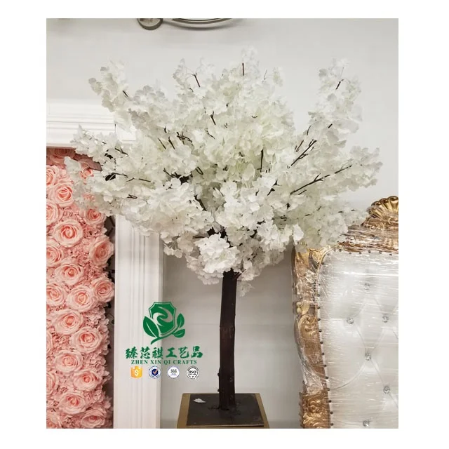 Zhen xin qi crafts  large interior pink white arched cherry blossom flower big tree artificial plants trees