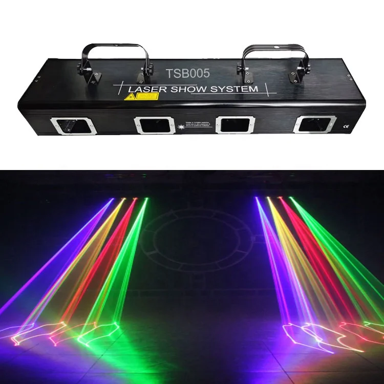 Higher Power Dj Laser Yellow Color Lazer Rectangle 4 Eyes RGB Line Scan Laser Beam Bar Light With Red Green Blue Yellow Color