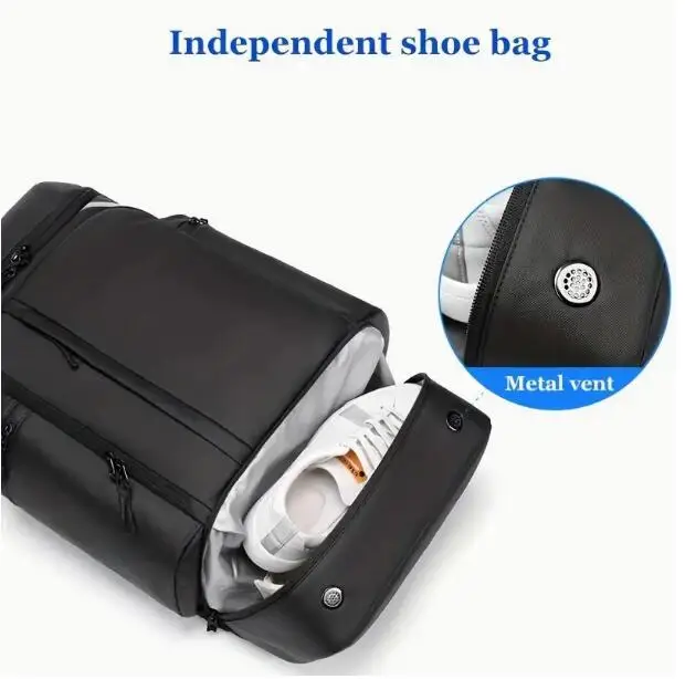 waterproof backpack with shoe bag,17 inch large men`s backpack for laptop,multi functional hiking backpack water resistant