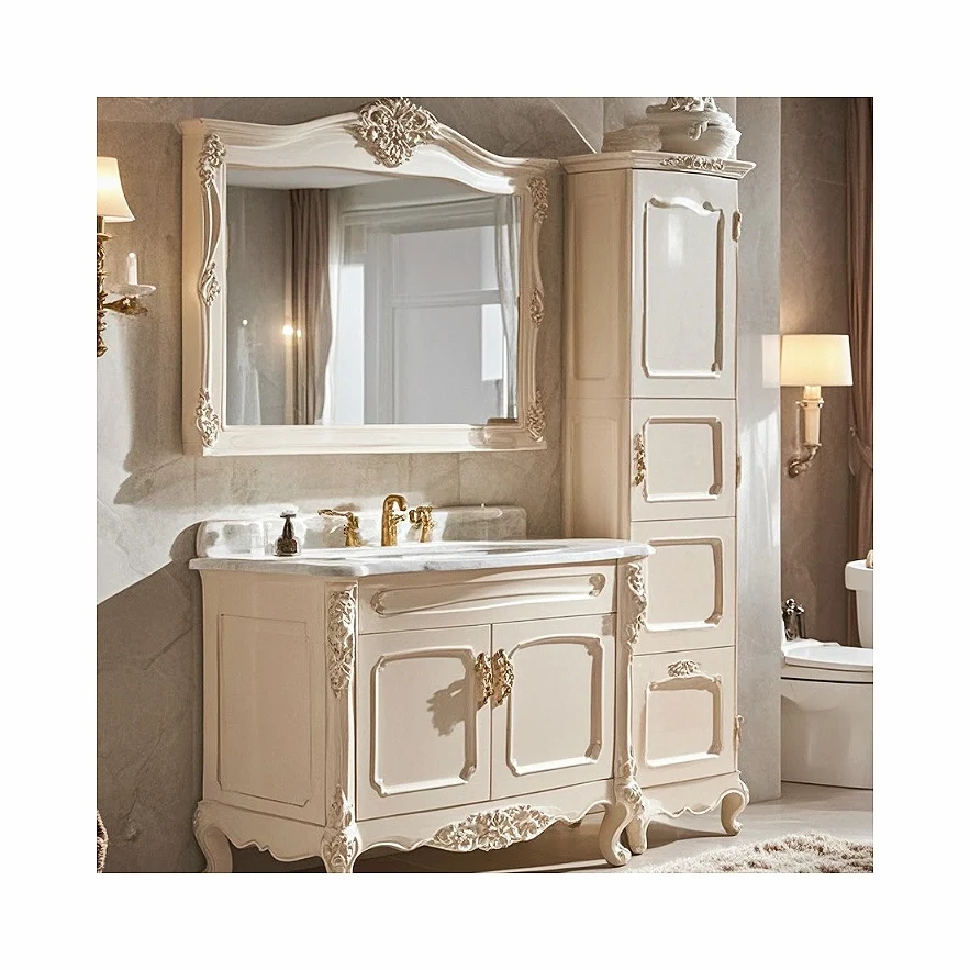 hot sale for wholesale Solid Wood Light Luxury wash basin modern bath set floating vanity bathroom vanity Bathroom Cabinet