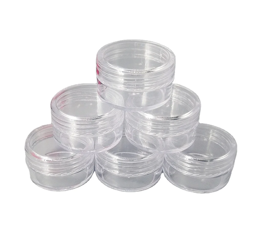 5 г прозрачная пластиковая косметическая бутылка для крема мини-образец пустая каждый цвет контейнер упаковки порошка