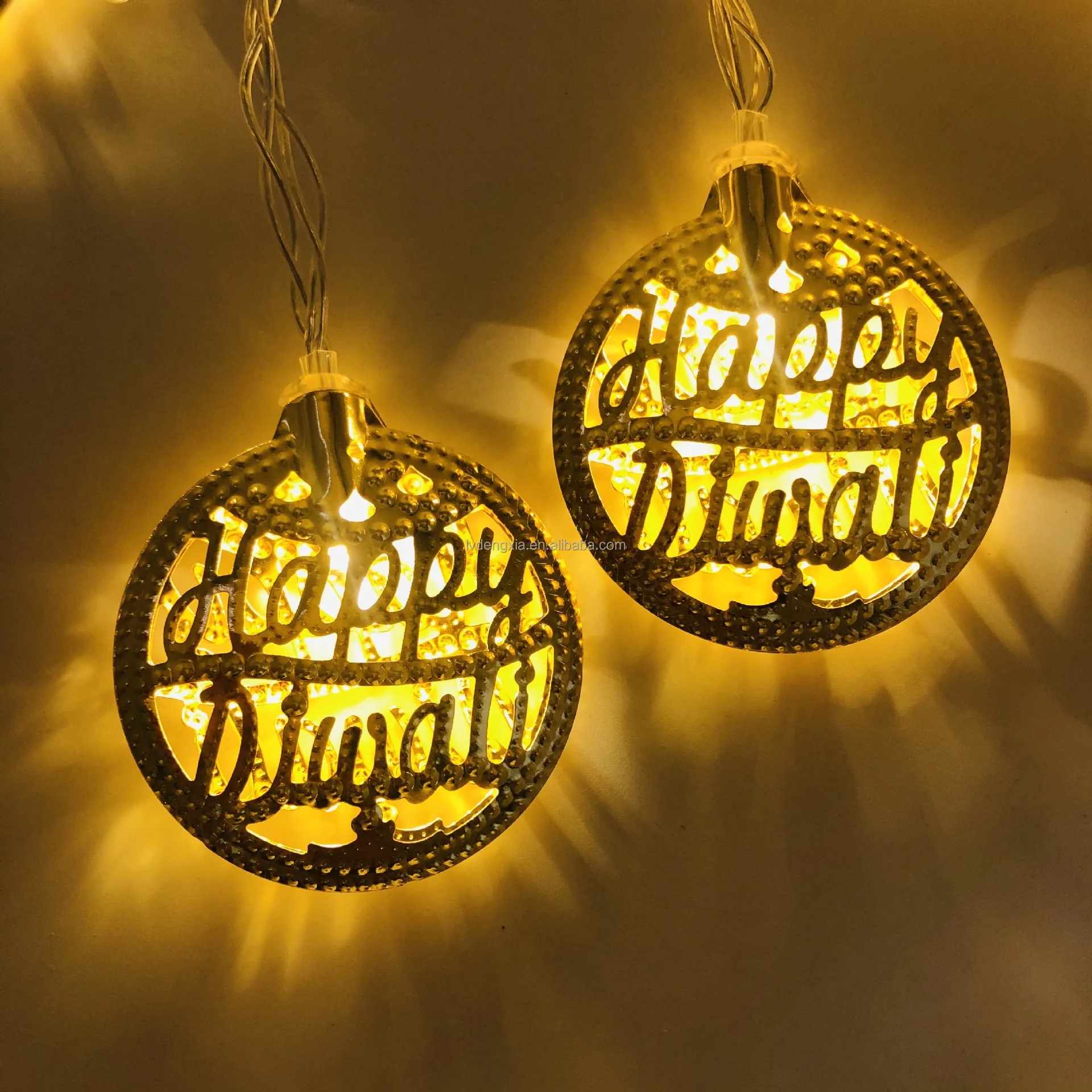 Happy Holi Diwali String Lights Diya Lights Battery Operated Indian String Lights Diwali Decorations for Home Wall Window Party