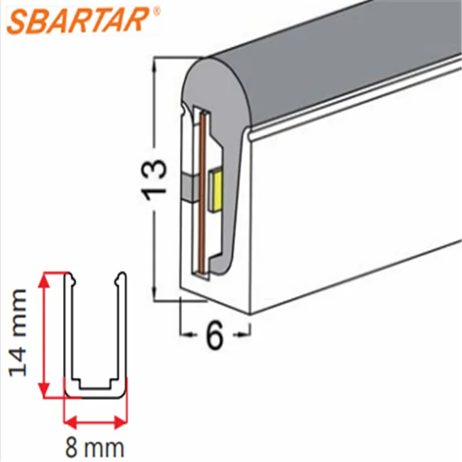 
12V/24V 06mm*13mm Flex LED Neon Strip Light IP65 Silicone Super Flexible Strip for Figure Design 