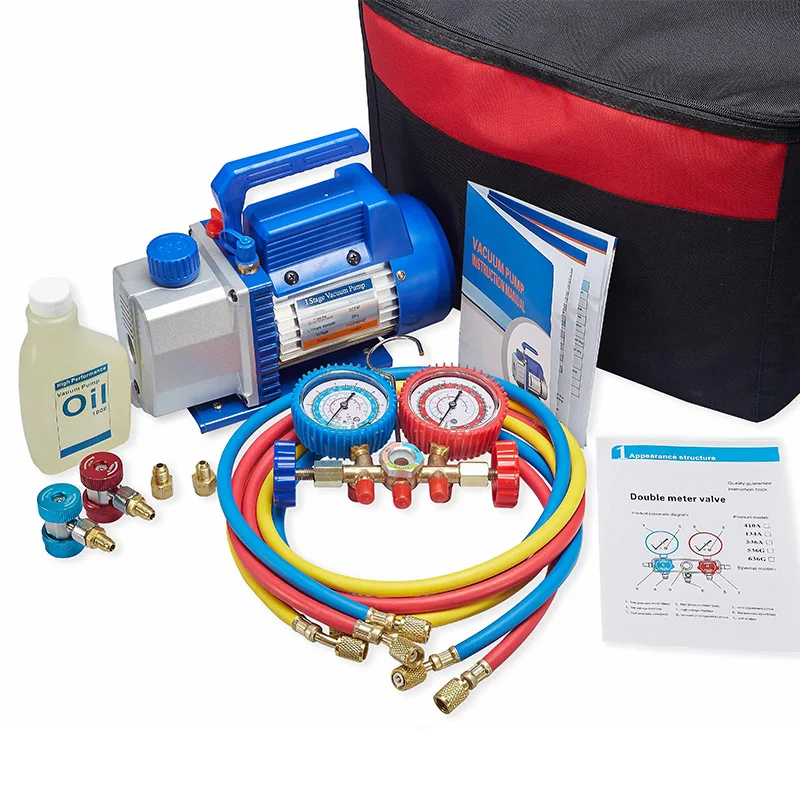 7/6CFM refrigerant tools air conditioning single stage bomba de vacio vacuum pump