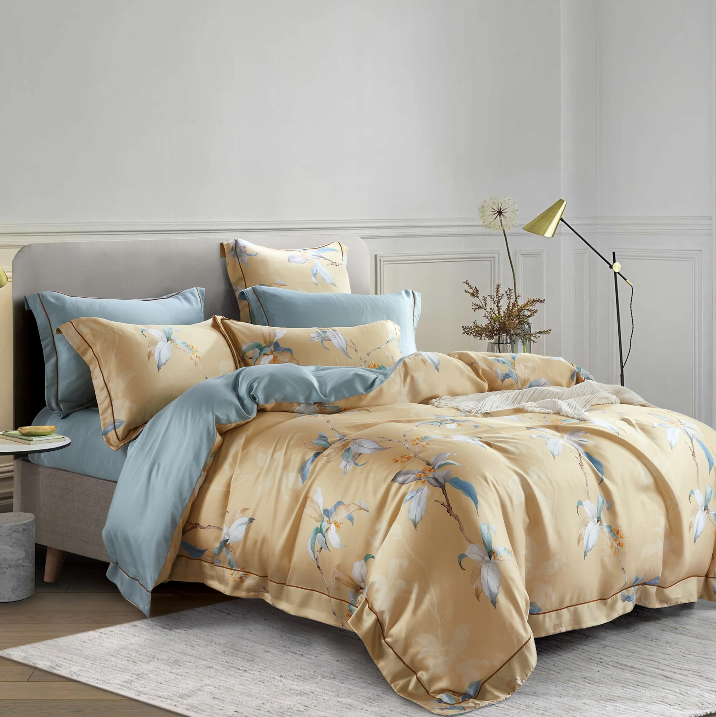 Wholesale High Quality tencel Fabric 4 Pcs Bedding Duvet Cover Set