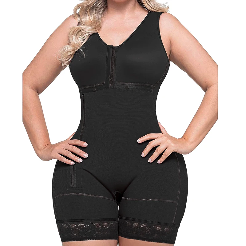 Zipper Open Crotch Fajas Shapewear Flat Stomach Slimming Garment Post Op Liposuction Original Colombian Girdles Corset For Women