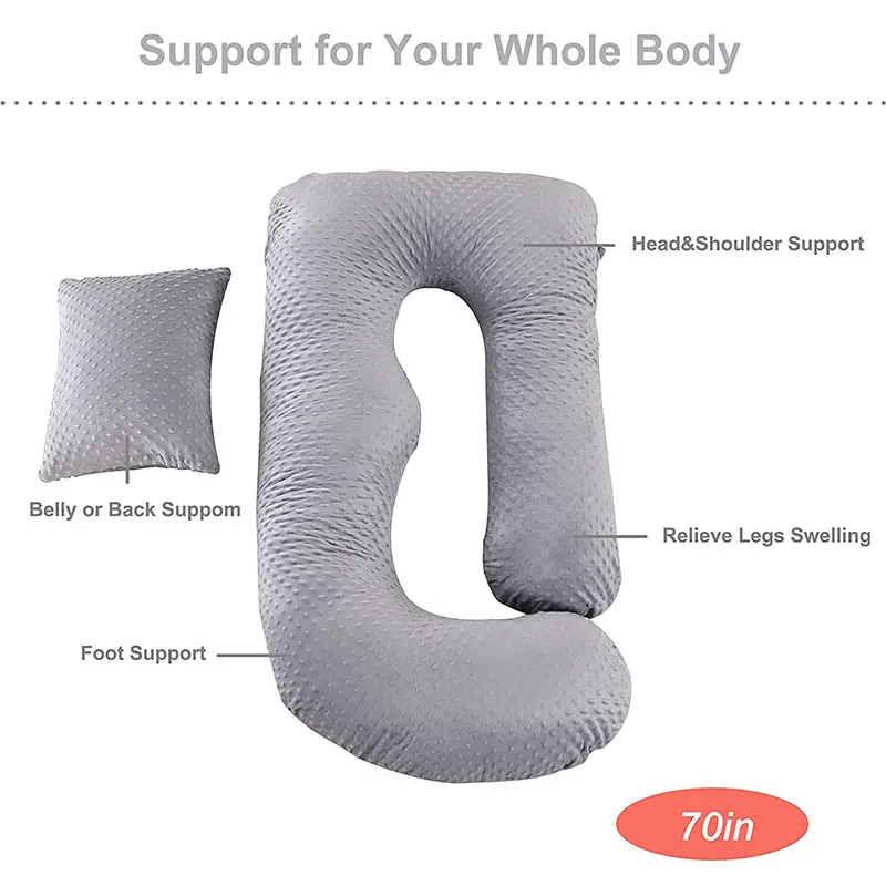 Full Body Comfortable Soft U Shaped Maternity velvet pregnancy pillow For Sleeping