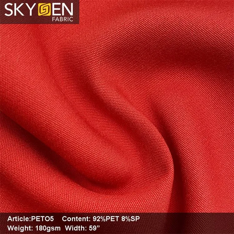 Skygen 92% Polyester 8% Spandex dress pants polyester fabric roll stretch polyester elastane spandex fabric