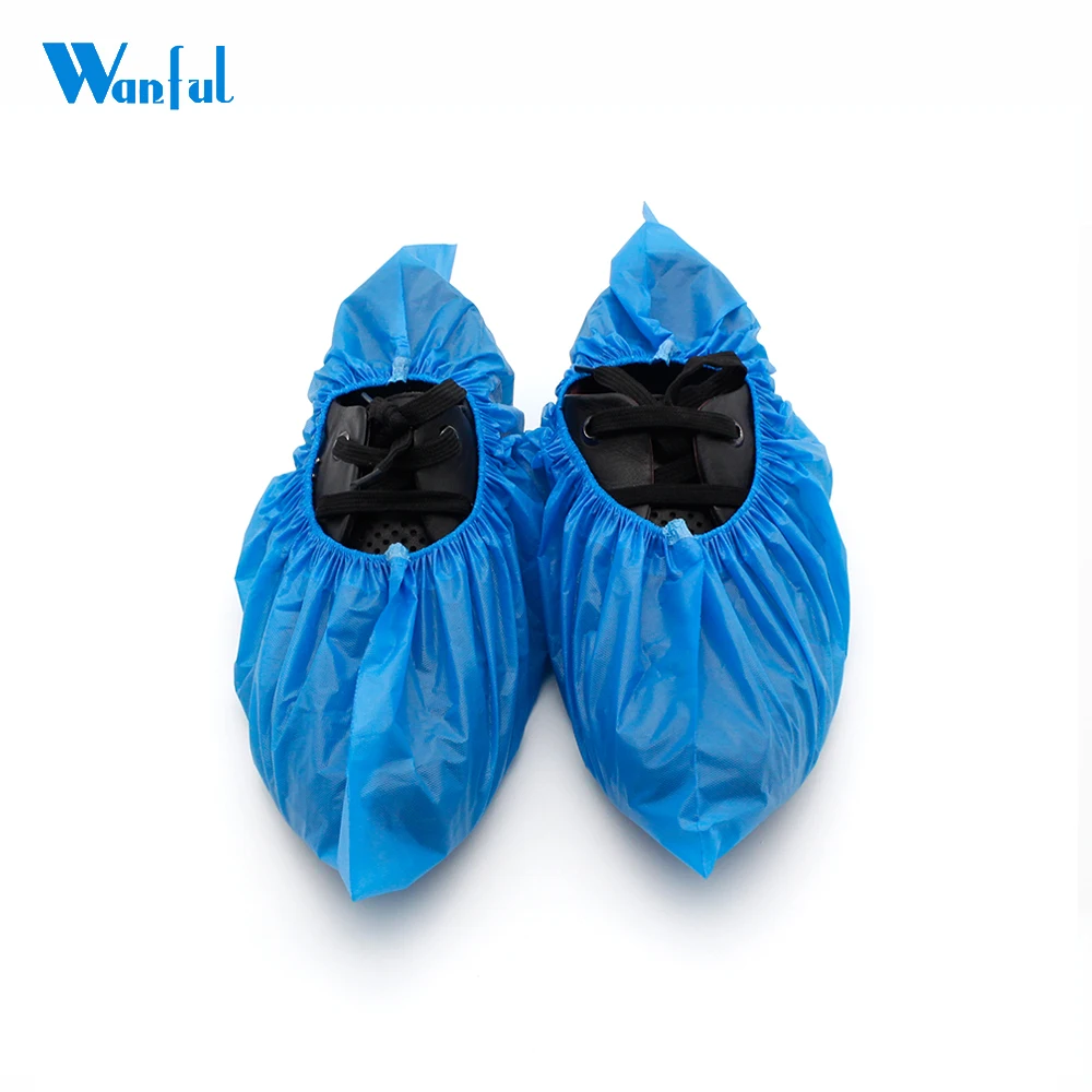 Wholesale OEM Industrial Cleanromm PE PP Nonwoven PVC CPE Shoe Covering Rain Waterproof Disposable Plastic Non Slip Shoe Cover