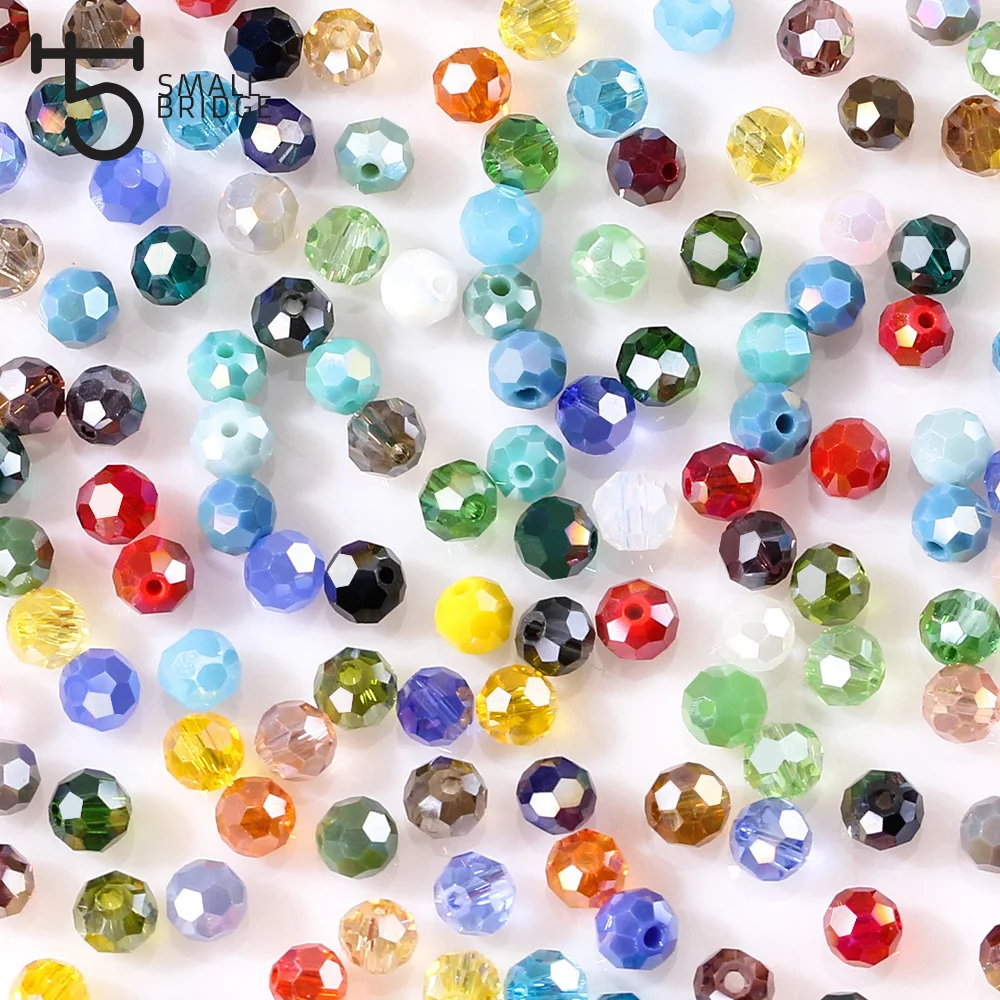 Wholesale 3 4 6 8mm Czech Round Spacer Glass Beads For Jewelry Making Diy Accessories Colorful Faceted Crystal Beads