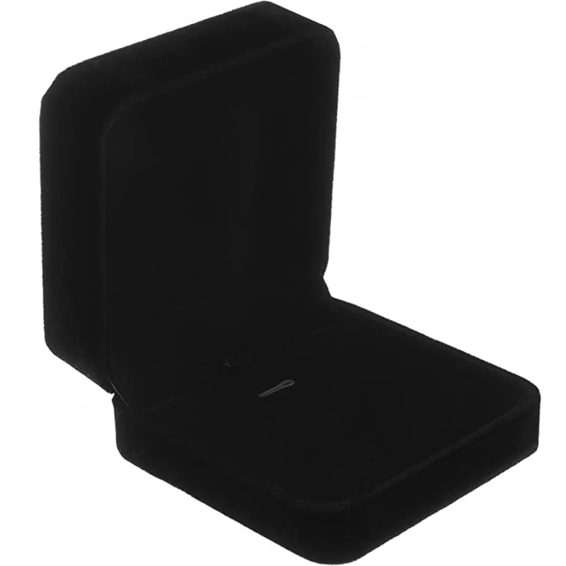 Black Velvet Pendant Necklace Case Classic Jewelry Gift Box for Wedding Christmas Birthday Gift Displays Showcases Boxes