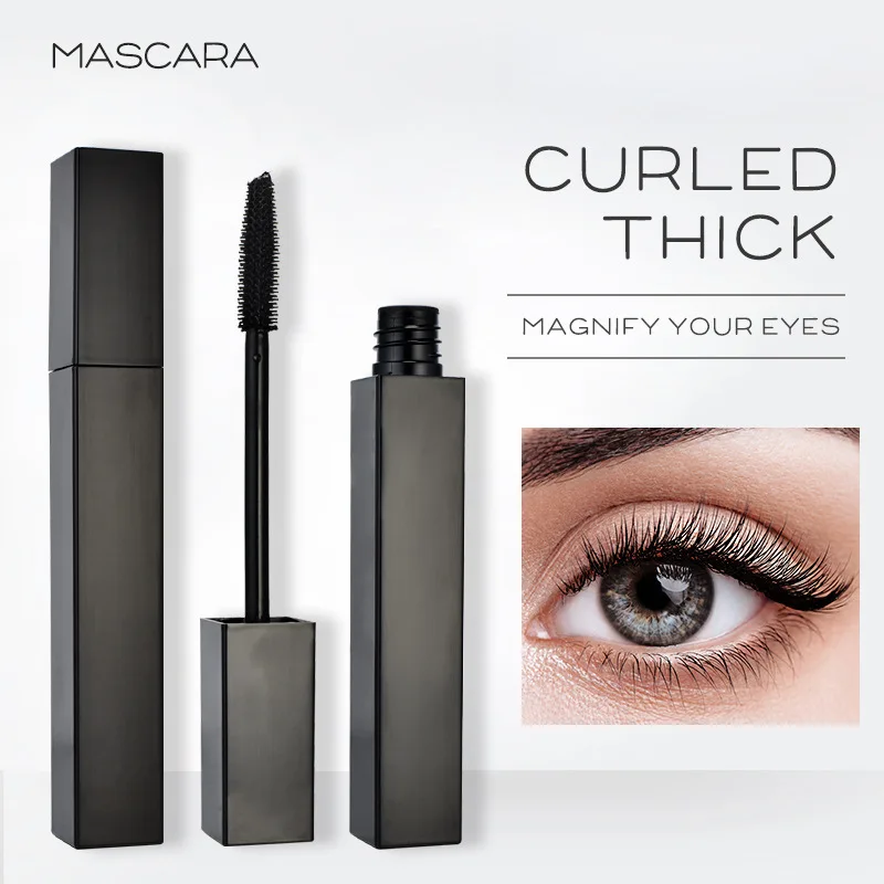 Нет логотипа черная квадратная тушь для ресниц, плотная и длинная Водонепроницаемая нейтральная упаковка, изготовленная на заказ тушь для ресниц