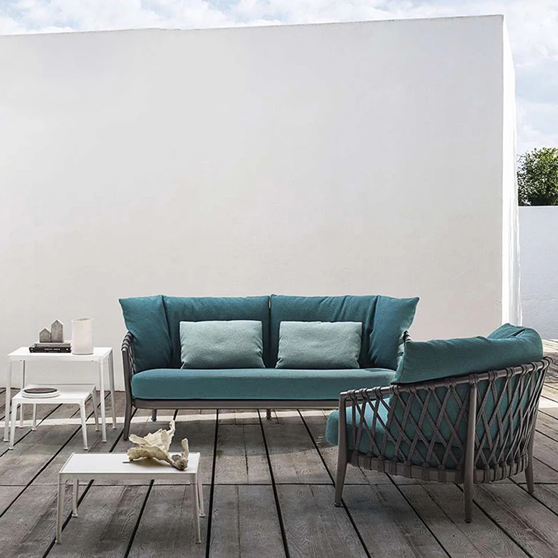 The New Listing Garden Hotel Luxury Outdoor Patio Furniture Set For Big House Rope Sofa